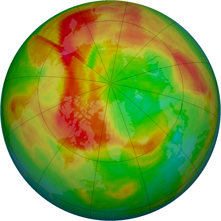 Arctic ozone map for 23 March 1994